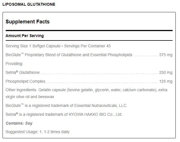 liposomal glutathione ingredients Liposomal Glutathione liposomal glutathione ingredients Liposomal Glutathione