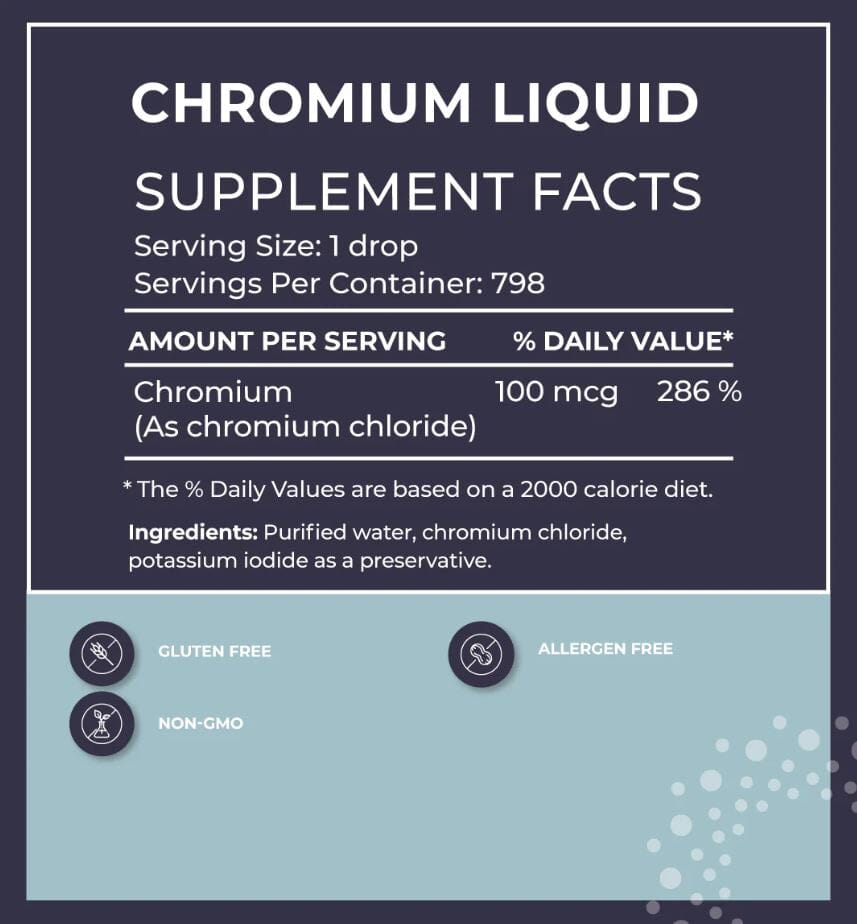 Liquid Chromium Supplement 2 fl oz Healthy Habits Living