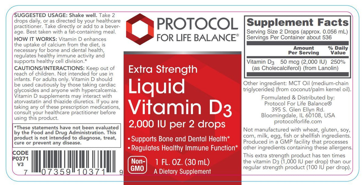 Extra Strength Liquid Vitamin D3 1 fl oz Healthy Habits Living