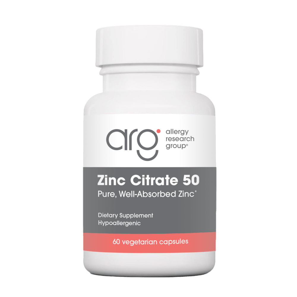 Zinc Citrate 50 mg - 60 Vegetable Capsules Default Category Allergy Research Group 