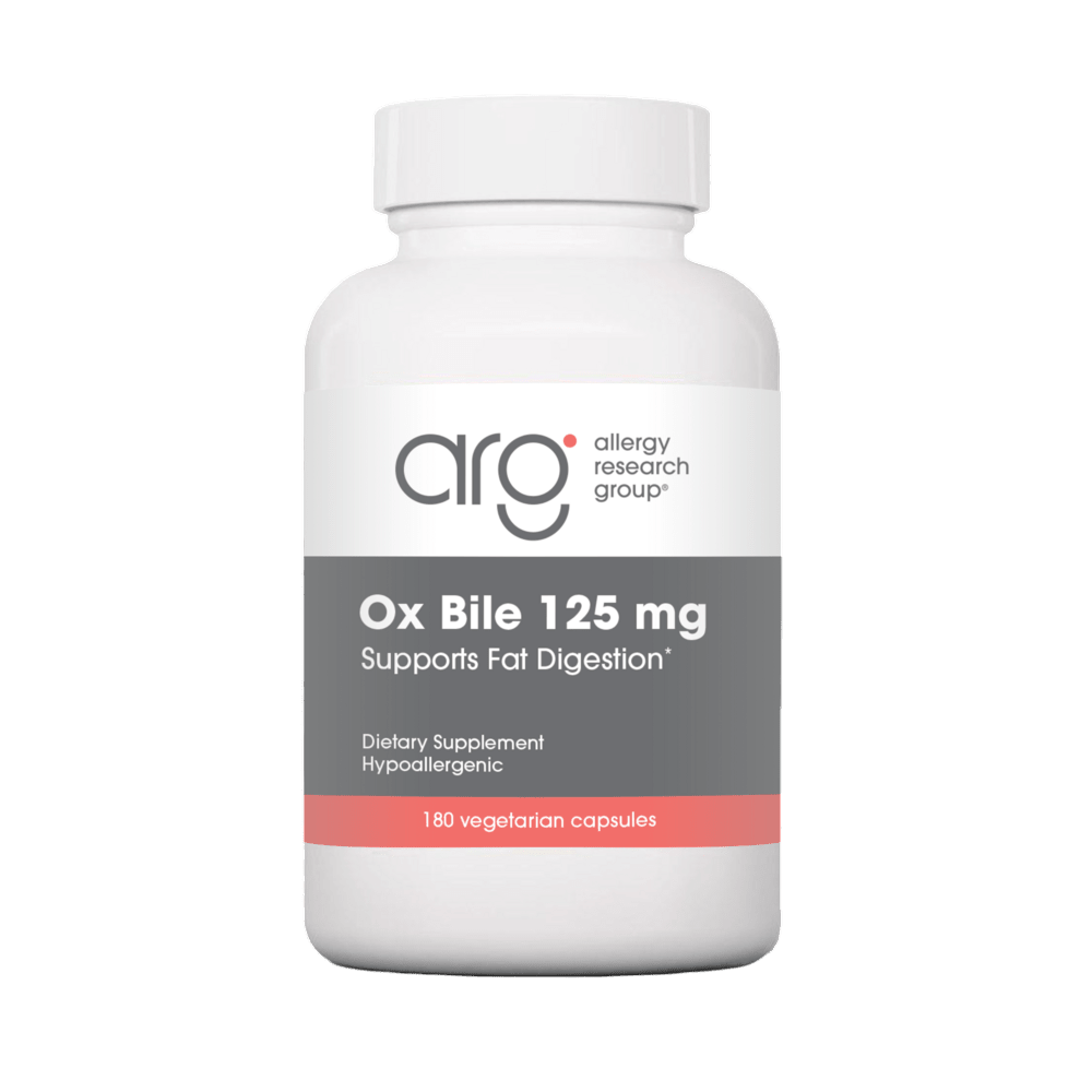 Ox Bile 125 mg - 180 Capsules Default Category Allergy Research Group 