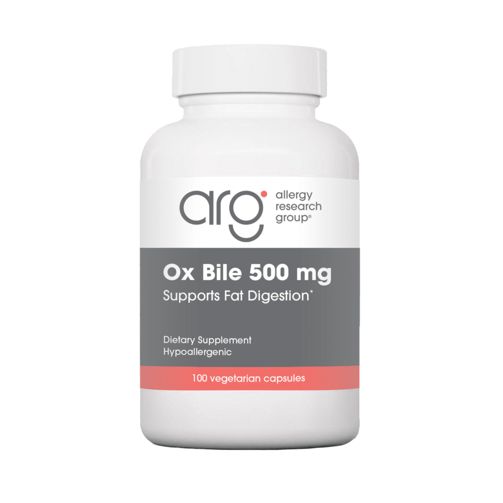 Ox Bile 500 mg - 100 Capsules Default Category Allergy Research Group 