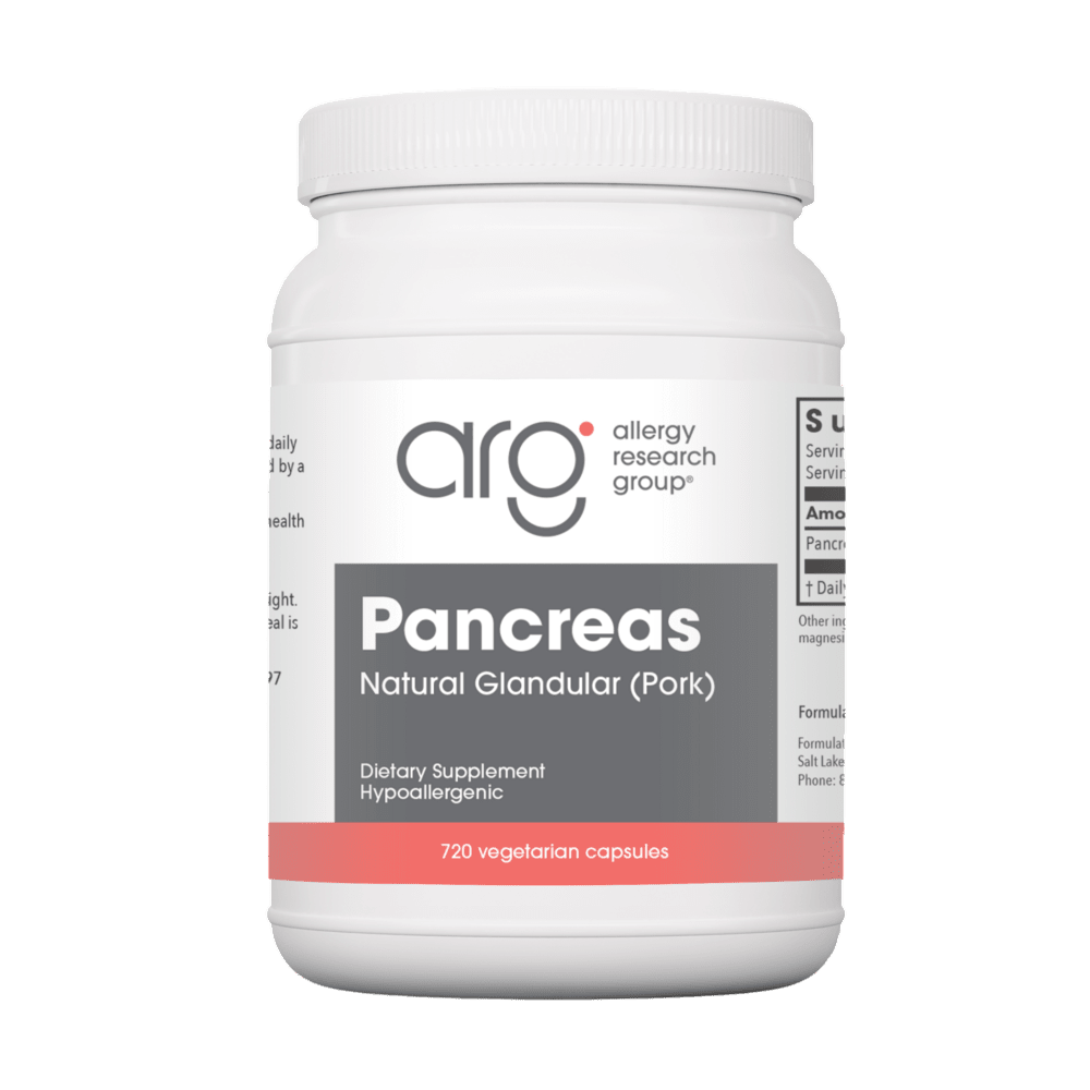 Pancreas Pork Natural Glandular Default Category Allergy Research Group 720 Capsules 