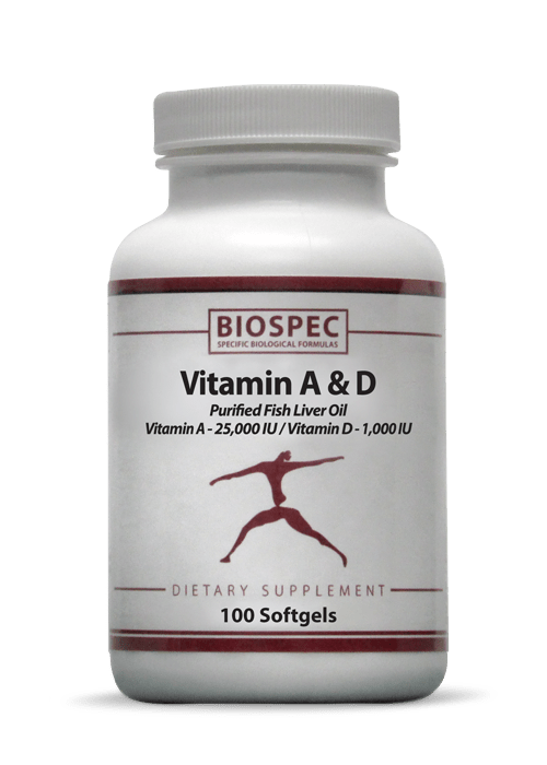 Vitamins A & D - 100 Softgels Default Category BioSpec 