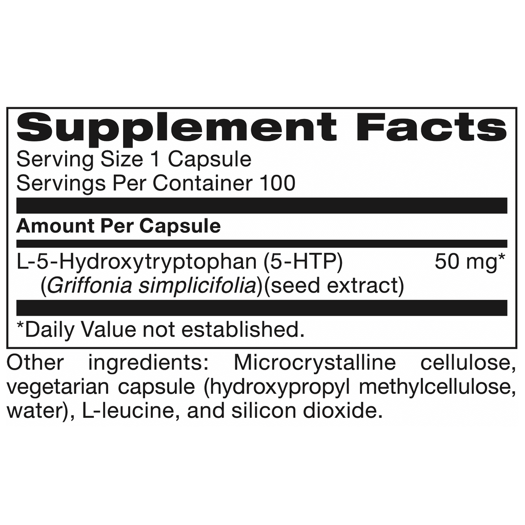 5-HTP 50 mg - 100 Capsules | Healthy Habits Living
