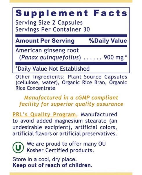 American Ginseng - 60 Capsules Default Category Premier Research Labs