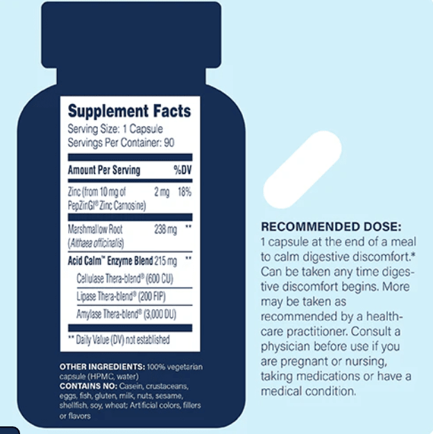 Acid Calm™ - 90 Capsules Default Category Enzyme Science