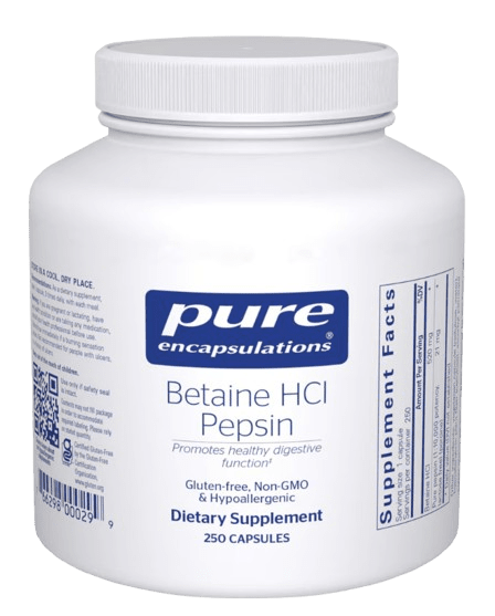 Betaine HCI Pepsin - 250 Capsules Default Category Pure Encapsulations 