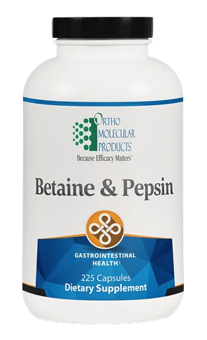 Betaine & Pepsin Default Category Ortho Molecular 225 Capsules 