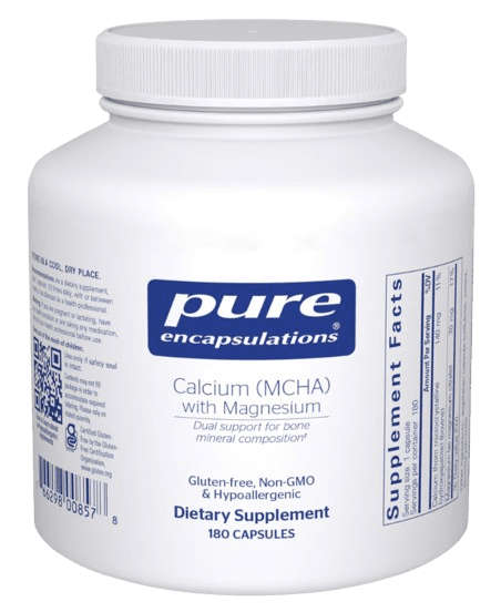 Calcium (MCHA) with Magnesium - 180 Capsules Default Category Pure Encapsulations 