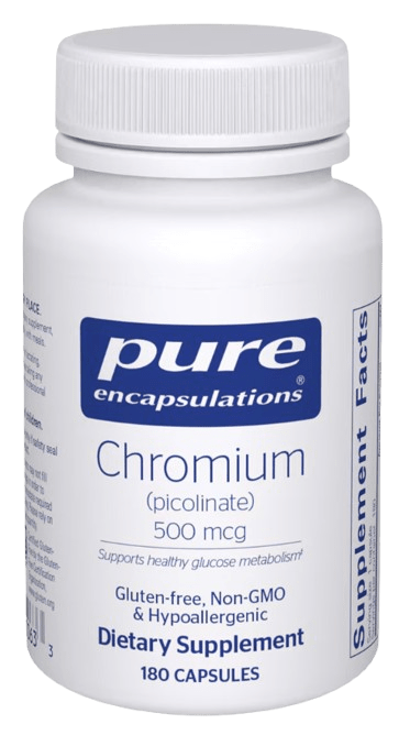 Chromium (picolinate) 500 mcg Default Category Pure Encapsulations 180 Capsules 