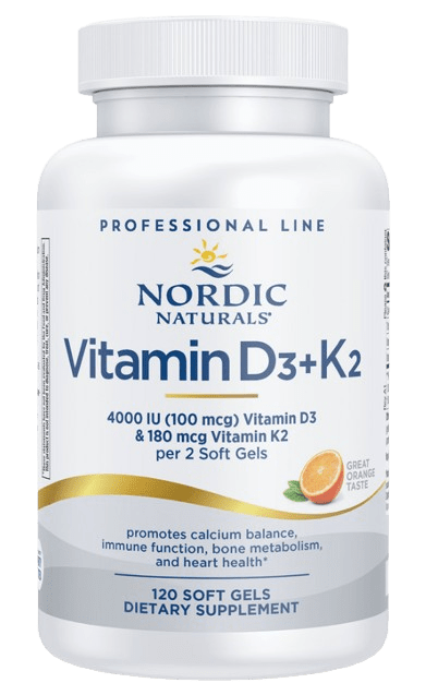 Vitamin D3+K2, Orange Default Category Nordic Naturals 120 Soft Gels 