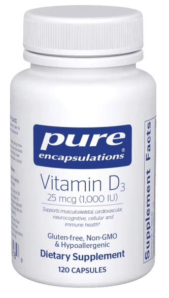 Vitamin D3 1,000 IU Default Category Pure Encapsulations 120 Capsules 