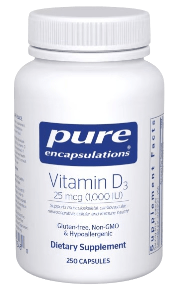 Vitamin D3 1,000 IU Default Category Pure Encapsulations 250 Capsules 