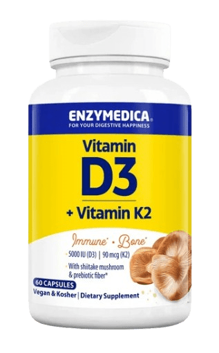 D3 + Vitamin K2 Default Category Enzymedica 60 Capsules 