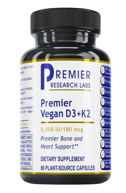 Vegan D3/K2, Premier Default Category Premier Research Labs 60 Capsules 