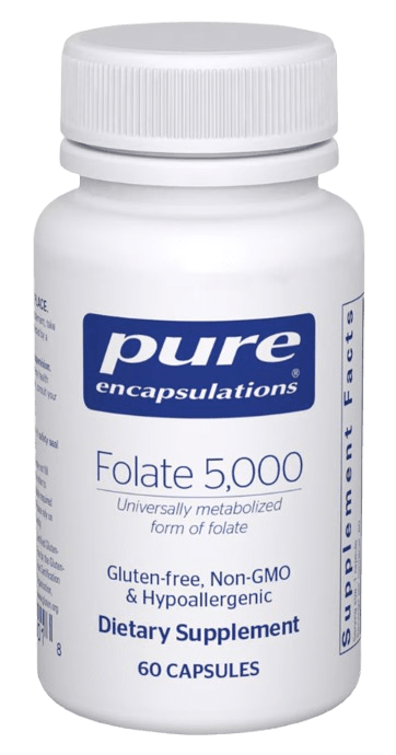 Folate 5,000 Default Category Pure Encapsulations 60 Capsules 