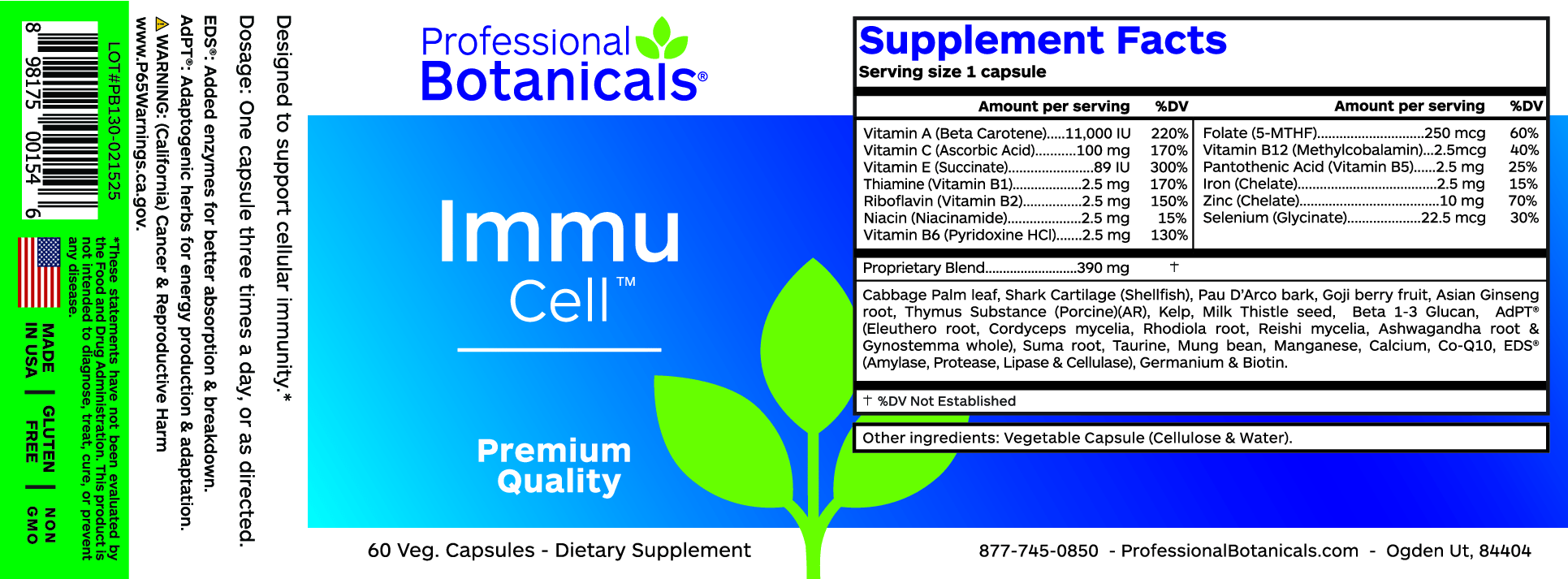 Immu Cell™ 60 Capsules Healthy Habits Living
