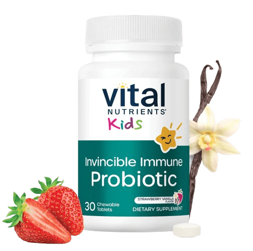 Kids Invincible Immune Probiotic Default Category Vital Nutrients 30 Chewable Tablets 