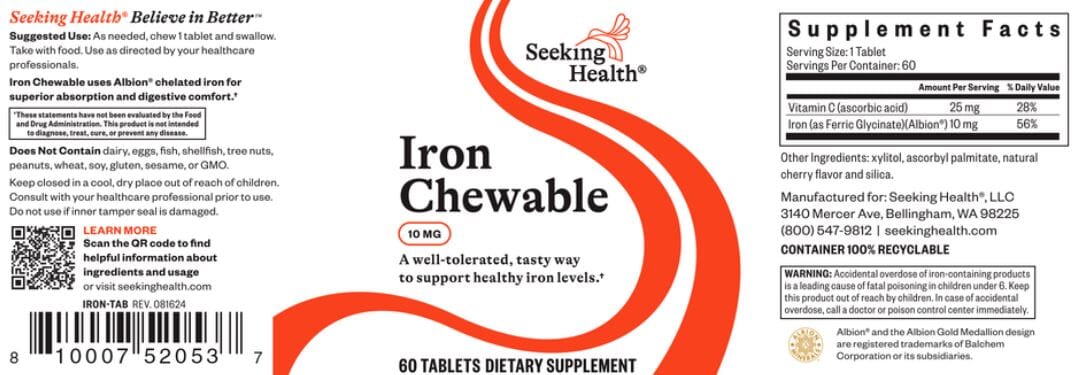 Iron Chewable - 60 Tablets Default Category Seeking Health
