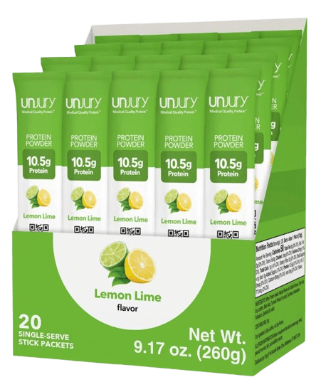 Whey Protein Single-Serve Stick Packets Default Category Unjury Lemon Lime 