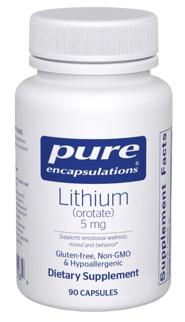 Lithium (Orotate) 5mg Default Category Pure Encapsulations 90 Capsules 