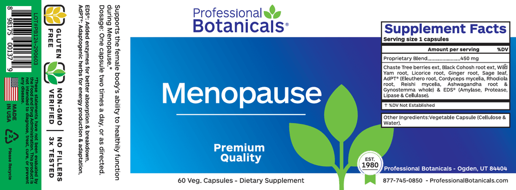 Menopause™ - 60 Capsules Default Category Professional Botanicals 