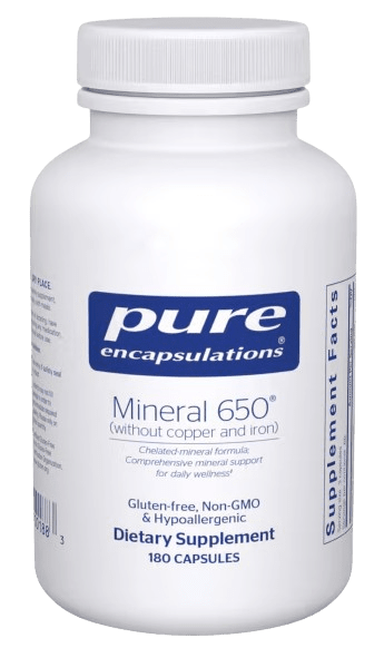 Mineral 650 w/o Cu &Fe - 180 Capsules Default Category Pure Encapsulations 