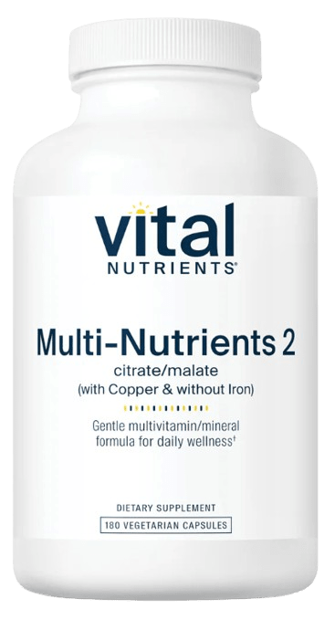 Multi-Nutrients 2 Citrate/Malate (with Copper & without Iron) - 180 Capsules Default Category Vital Nutrients 