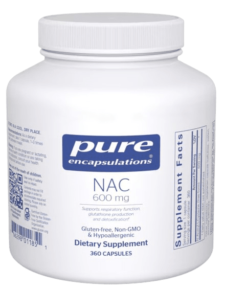 NAC (N-acetyl-L-cysteine) 600 mg Default Category Pure Encapsulations 360 Capsules 