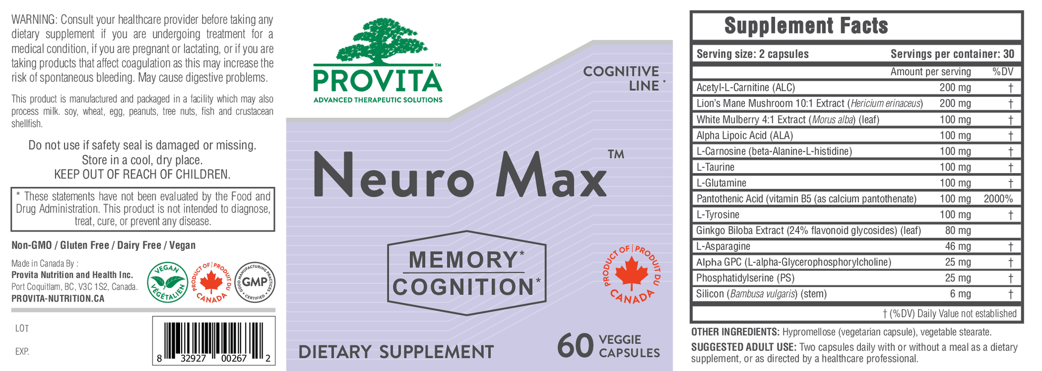 Neuro Max™ - 60 Capsules | Healthy Habits Living