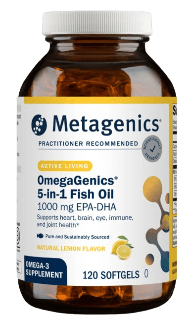 OmegaGenics® 5-in-1 Fish Oil 1000 mg EPA-DHA (formerly OmegaGenics® Fish Oil EPA-DHA 1000) Default Category Metagenics 120 Softgels 