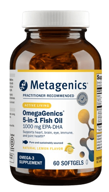 OmegaGenics® 5-in-1 Fish Oil 1000 mg EPA-DHA (formerly OmegaGenics® Fish Oil EPA-DHA 1000) Default Category Metagenics 60 Softgels 