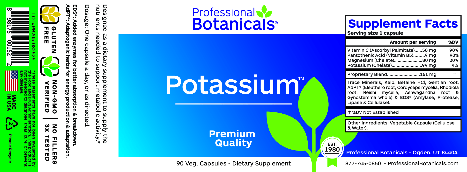 Potassium™ 90 Capsules Healthy Habits Living