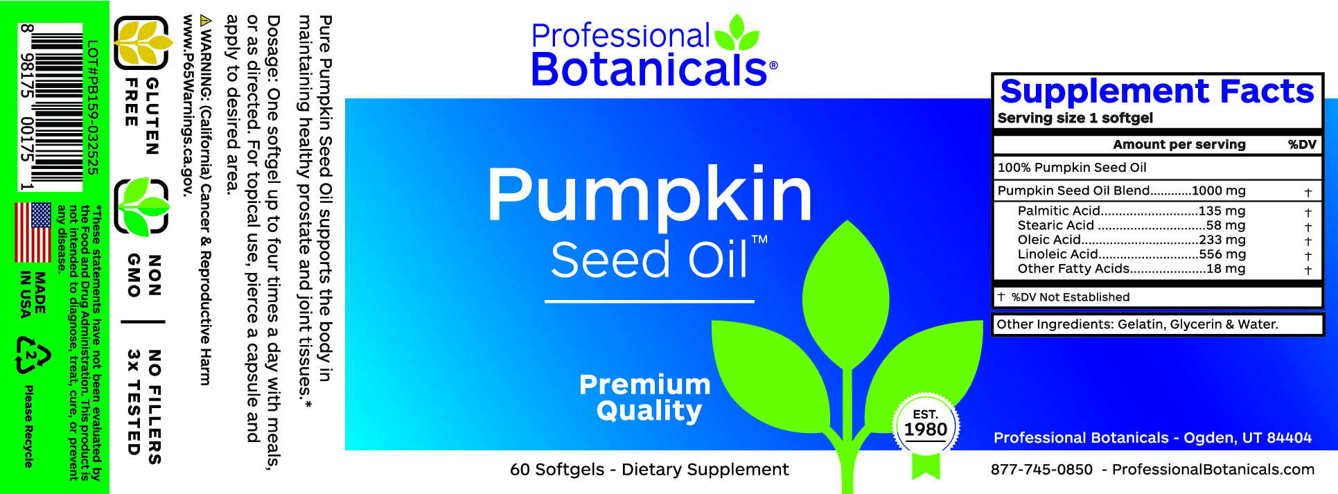 Pumpkin Seed Oil™ 60 Softgels Healthy Habits Living