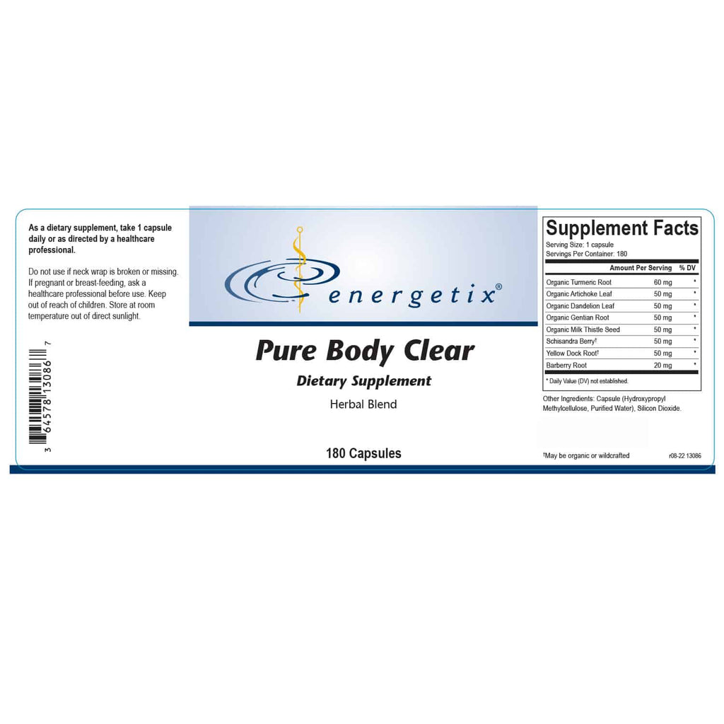 Pure Body Clear - 180 Capsules | Healthy Habits Living