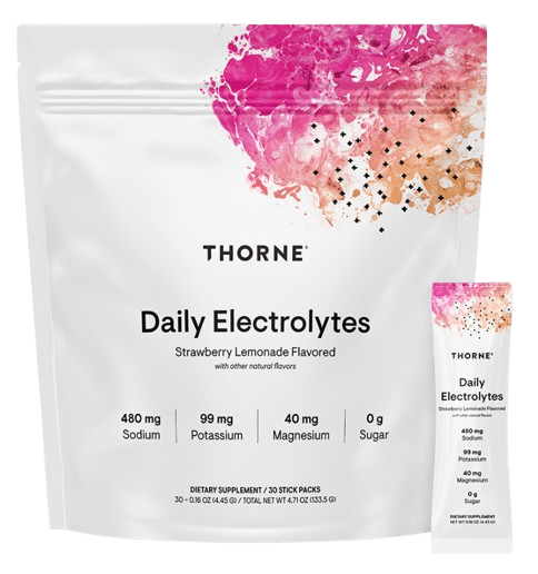 Daily Electrolytes - NSF Certified for Sport® Default Category Thorne 30 Stick Packs Strawberry Lemonade 
