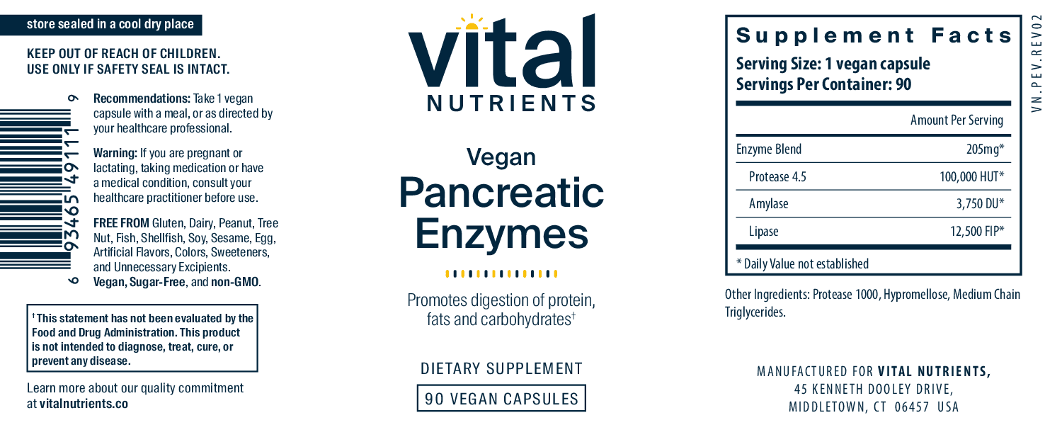 Vegan Pancreatic Enzymes - 90 Capsules | Healthy Habits Living