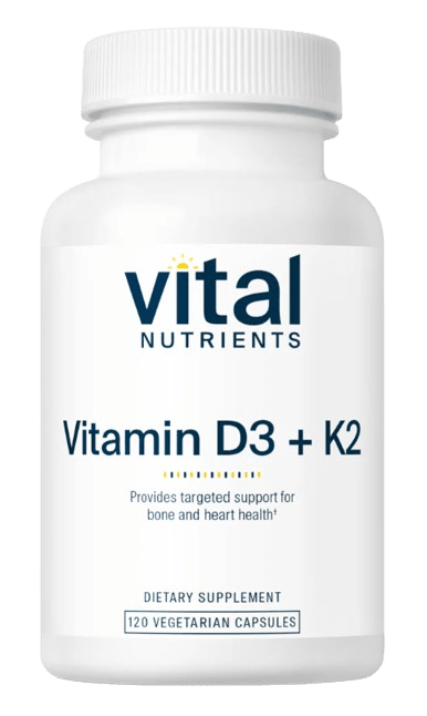 Vitamin D3 + K2 Default Category Vital Nutrients 120 Capsules 