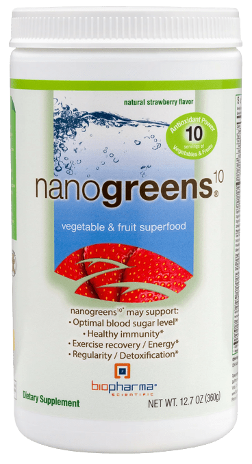NanoGreens® 10 - 30 Servings Default Category BioPharma Scientific Strawberry 