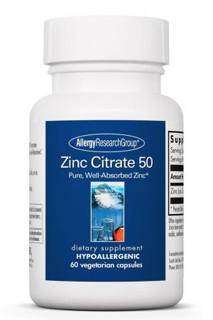 Zinc Citrate 50 mg - 60 Vegetable Capsules Default Category Allergy Research Group 
