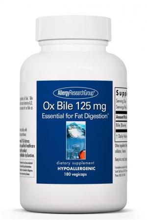 Ox Bile 125 mg - 180 Capsules Default Category Allergy Research Group 