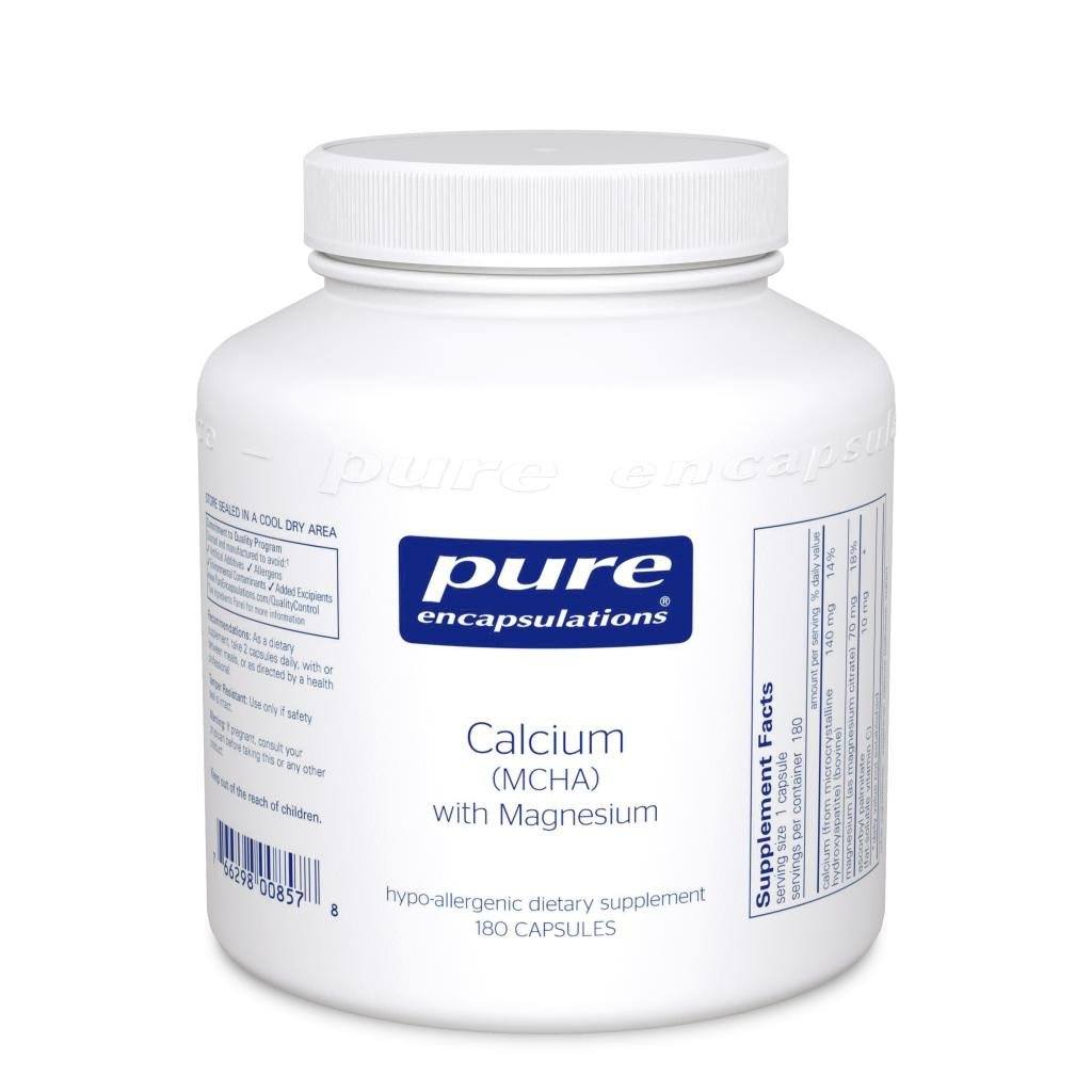 Calcium (MCHA) with Magnesium - 180 Capsules Default Category Pure Encapsulations 