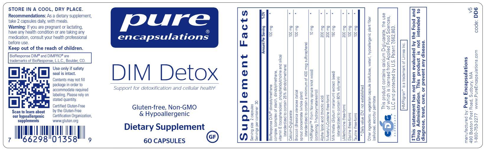 Dim Pure DIM Detox - 60 Capsules Default Category Pure Encapsulations