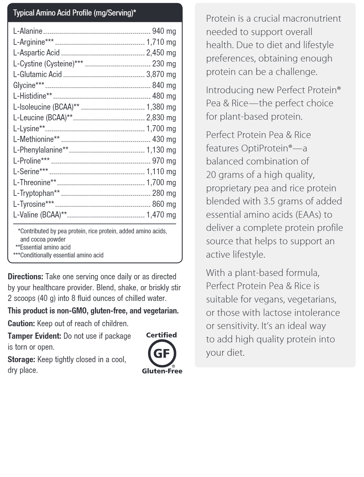 Perfect Protein Pea & Rice Powder Healthy Habits Living