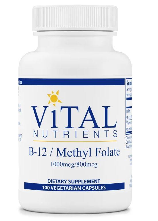 Vitamin B12/Methyl Folate - 100 Capsules Default Category Vital Nutrients 