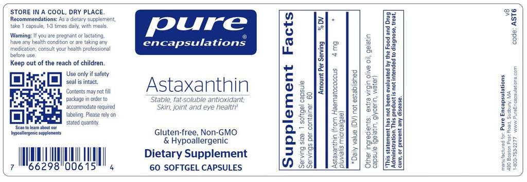 Astaxanthin Default Category Pure Encapsulations 60 capsules 