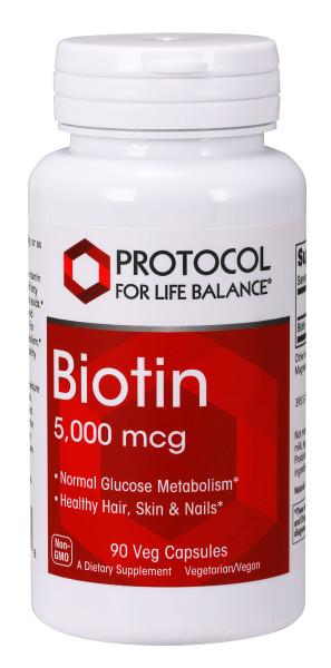 Biotin 5,000mcg - 90 Capsules Default Category Protocol for Life Balance 