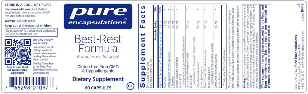 Best-Rest Formula Default Category Pure Encapsulations 60 capsules 