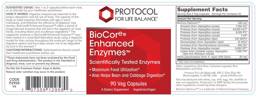 BioCore® Enhanced Enzymes - 90 Capsules | Healthy Habits Living